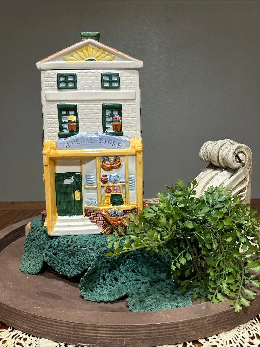 Vintage Hand-Painted Miniature General Store Cookie Jar